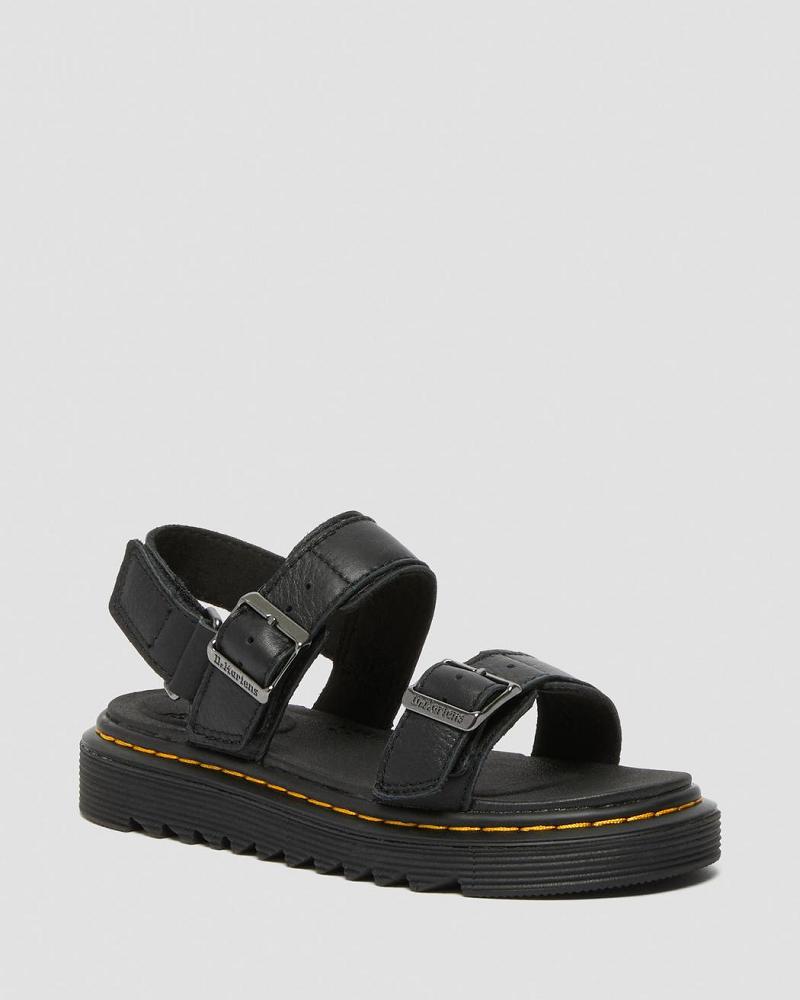 Sandalias Dr Martens Junior Kyle Cuero Niños Negros | MX 105SGL